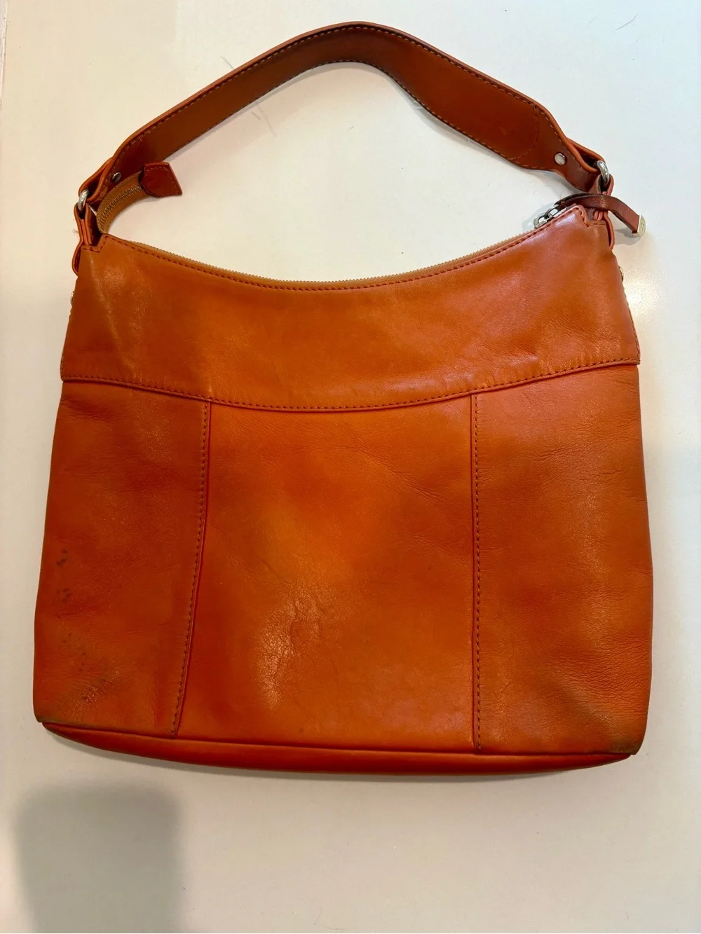 Kate Spade Savona Paige Orange Leather Hobo Shoulder Bag